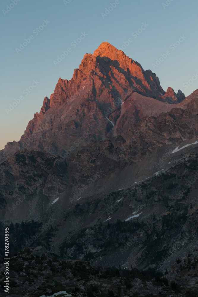 Sunset in Grand Teton National Park, WY from Hurricane Pass