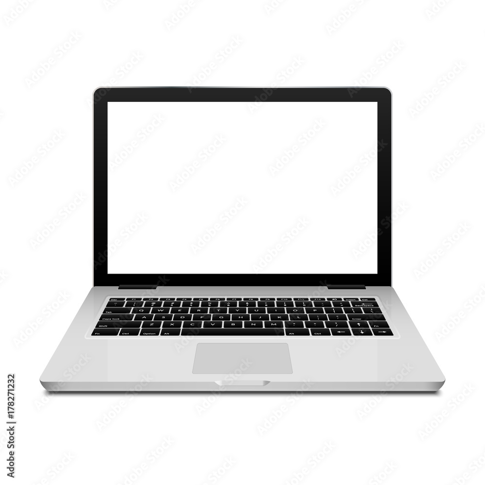 Laptop isolated notebook on white. Monitor screen and keyboard technology. Laptop modern computer design Laptop isolated notebook on white. Monitor screen and keyboard technology. Laptop modern computer design