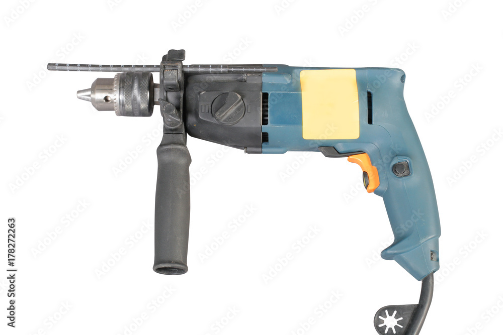 Perforator, drill on the whte background. Perforator, drill on the whte background.