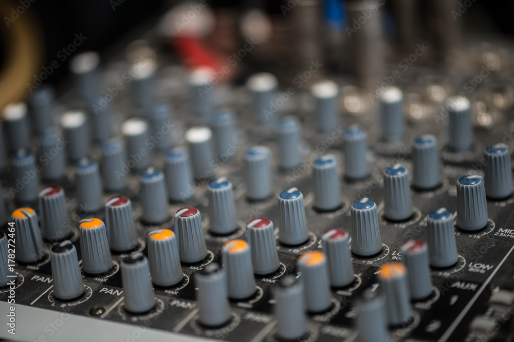 Analogic Sound Mixer. Professional audio mixing console radio and TV broadcasting Analogic Sound Mixer. Professional audio mixing console radio and TV broadcasting