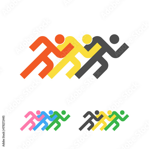 Sport Logo Template. Running Sportsmen Logotype. Runner Emblem. Vector.