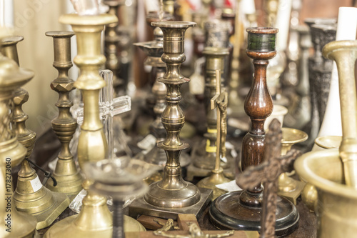 Table of candlesticks with singular focus