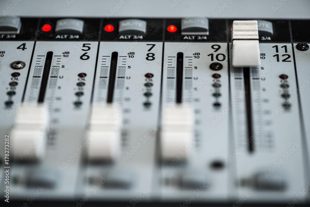 Analogic Sound Mixer. Professional audio mixing console radio and TV broadcasting Analogic Sound Mixer. Professional audio mixing console radio and TV broadcasting