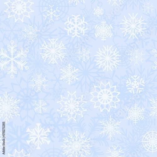 Seamless pattern with decorative snowflakes