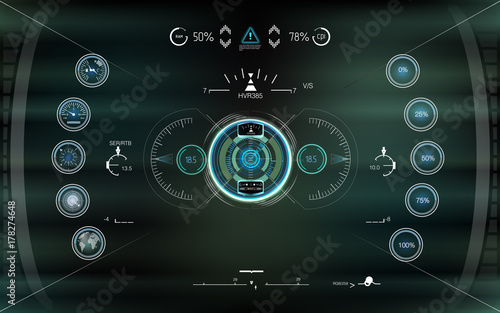 Head-up future display. Abstract HUD. Futuristic Sci Fi Modern Game User interface Set. 