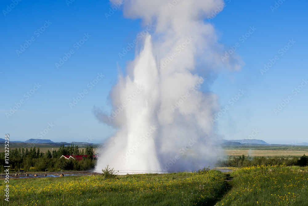 Strokkur geyser eruption in Iceland