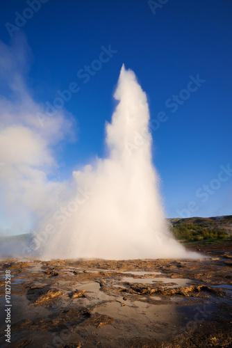 Eruption of the geyser in Iceland