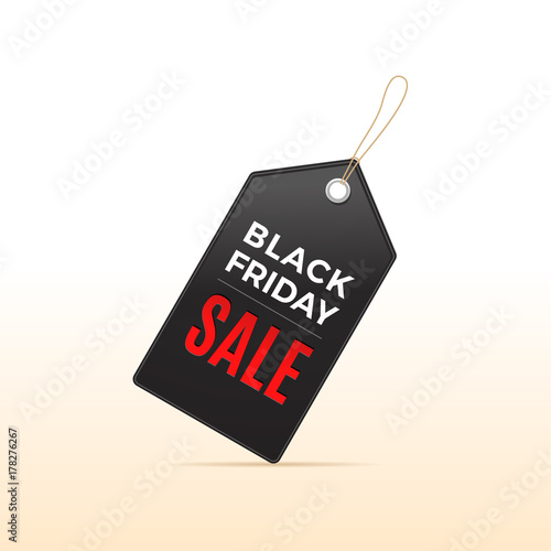 Black friday sale price tag vector illustration vertical version