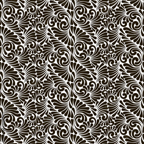 Seamless abstract pattern. Black and white vector background. Ornament for wrapping, wallpaper, tiles