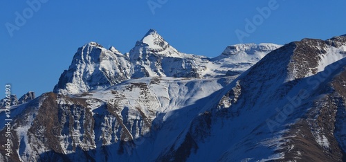 Mountain range in Valais Canton. View from Riederalp.
