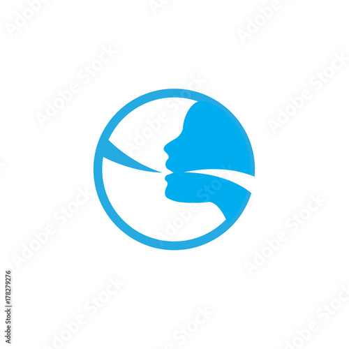 Vocal cord icon with person image vector illustration