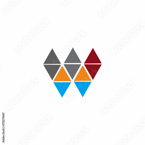w letter triangle logo vector
