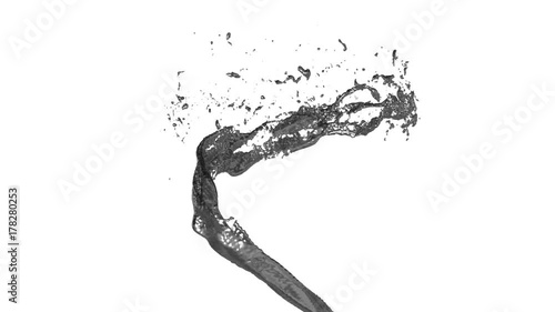 flow of metal liquid spins into a whirlpool or a tornado. The flow of metal liquid rotates and forms a tornado in slow motion with alpha channel as luma matte. Ver1 photo