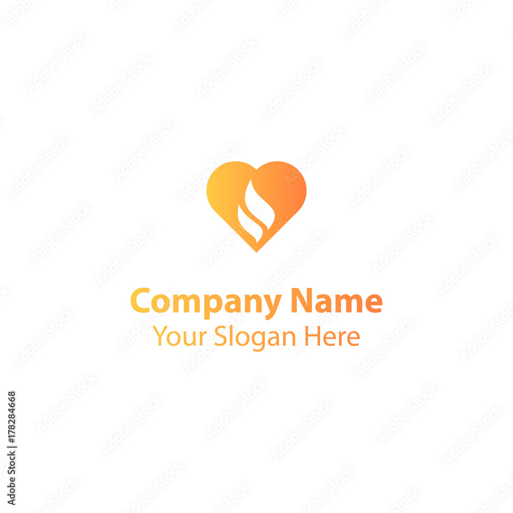 love flame logo design