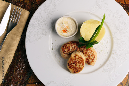 cutlets with potatoes restaurant