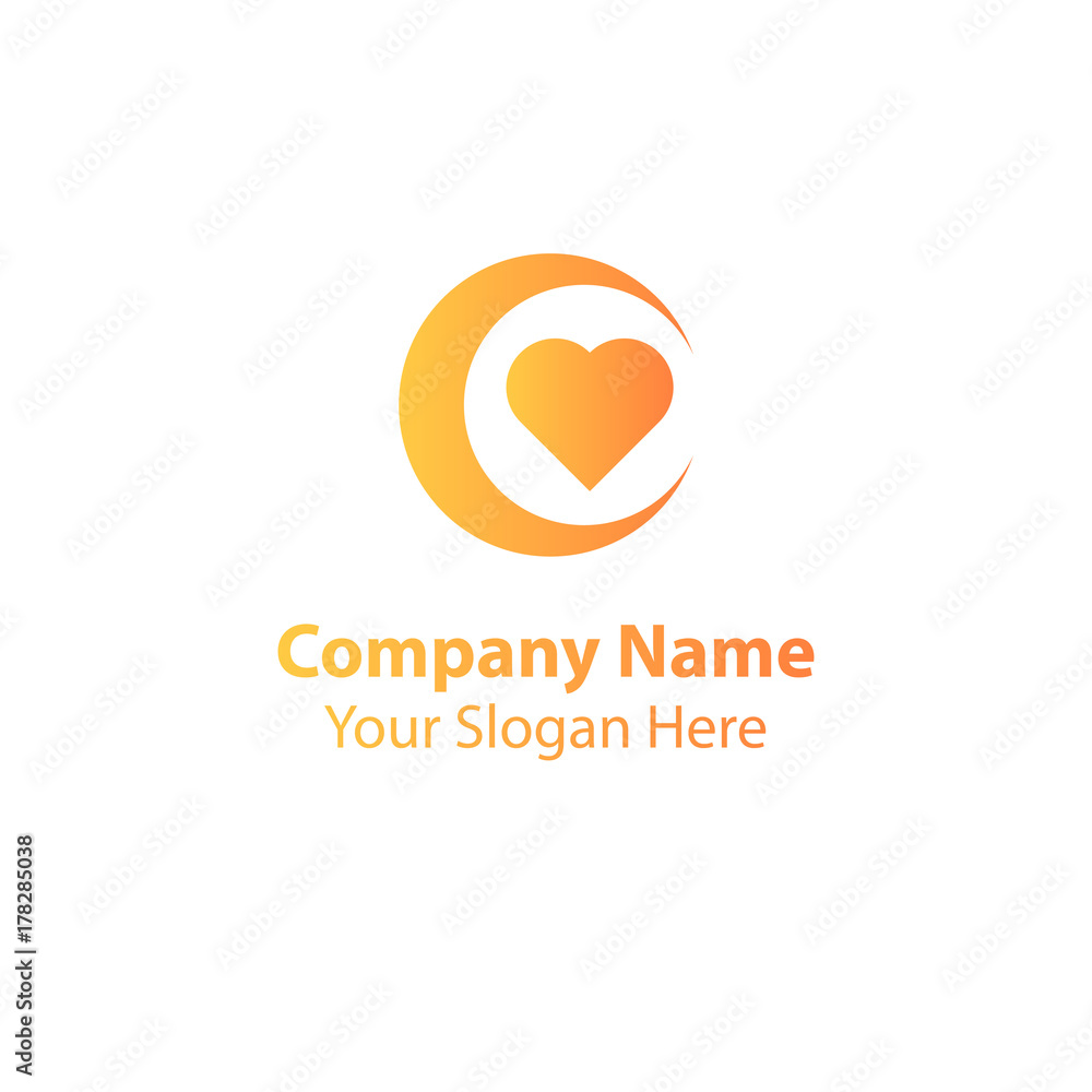 Obraz premium night love logo design