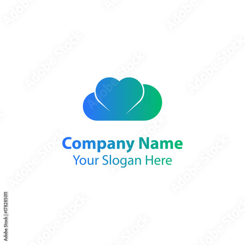 cloud love logo design