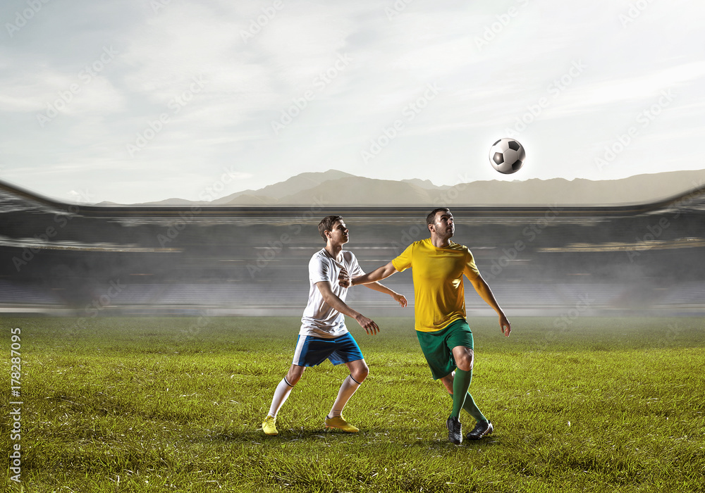 Fototapeta premium Soccer best moments. Mixed media