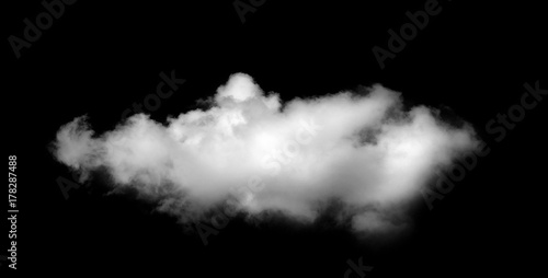 White cloud isolated on the black background