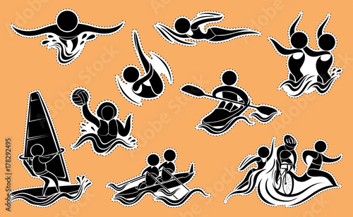 Sport icons for water sports