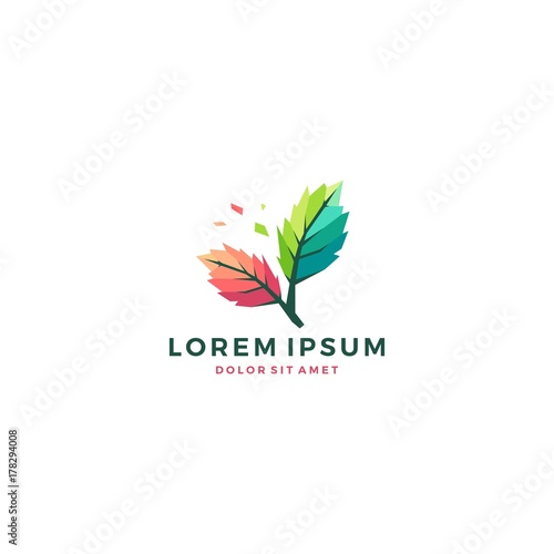 geometric leaf herb vibrant ornament green garden flower basil arugula thyme rosemary sage parsley coriander oregano logo vector icon template