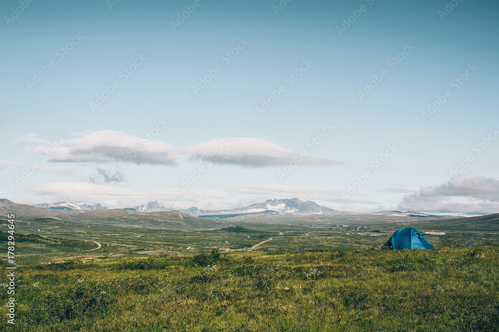 Solitary Tent in the Wilderness of Norway Solitary Tent in the Wilderness of Norway