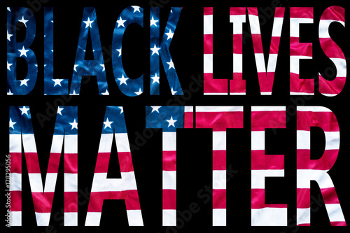 black lives matter with american flag background