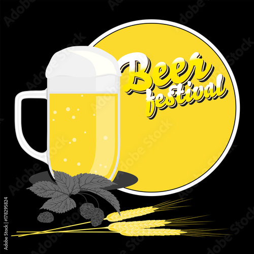 Beer festival background with glass of beer