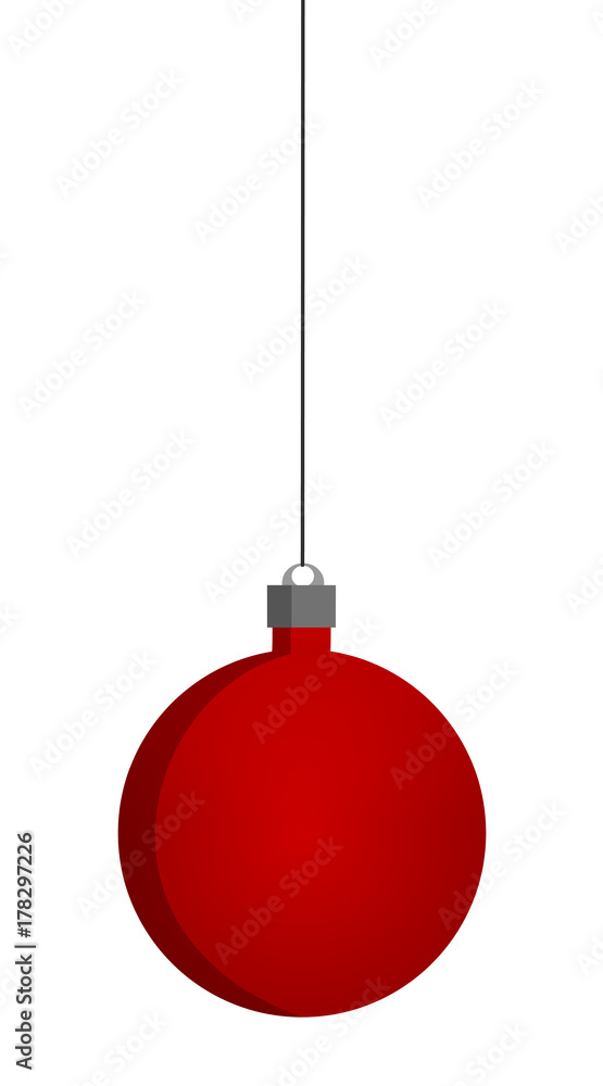 Red christmas ball isolated on white background Red christmas ball isolated on white background