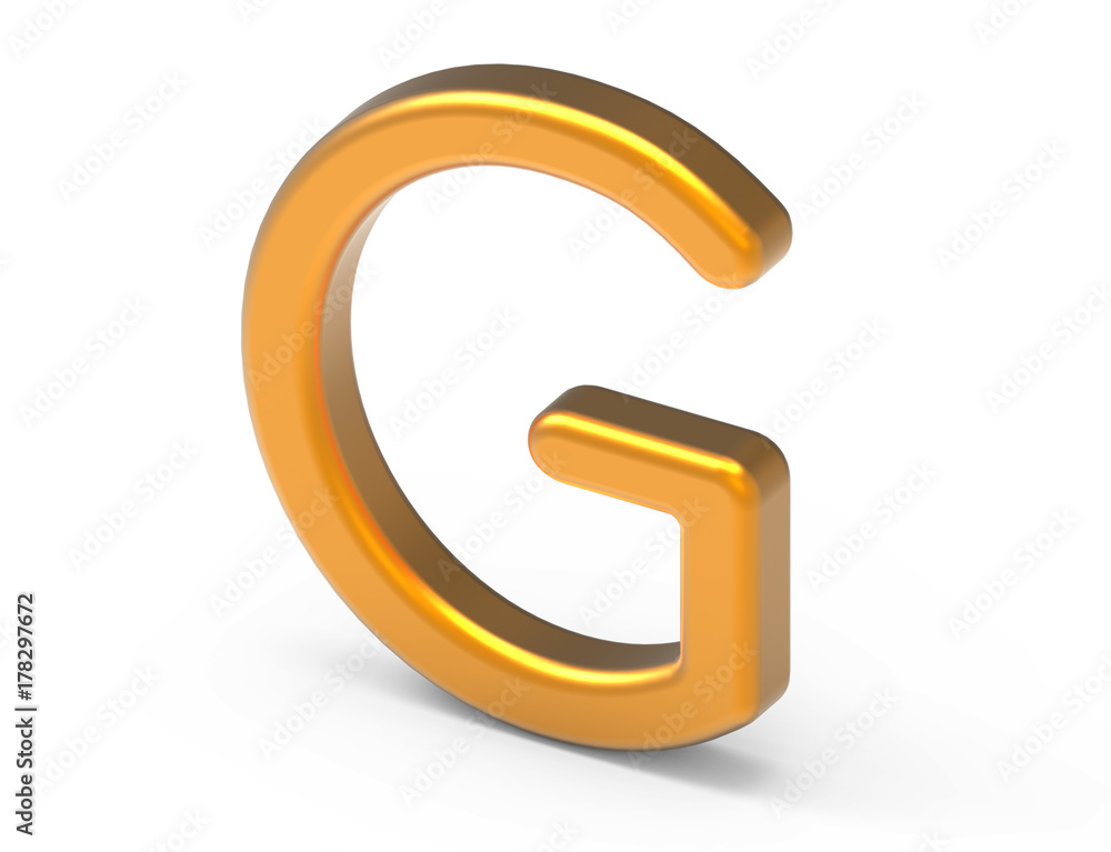 3D render metallic alphabet G 3D render metallic alphabet G