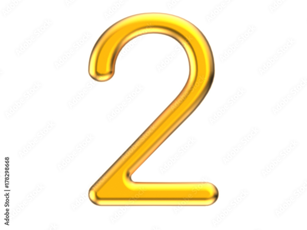 3D render golden number 2 3D render golden number 2