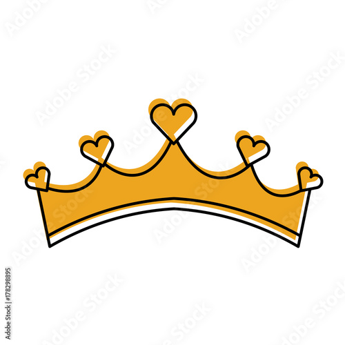 girly princess royalty crown with heart jewels