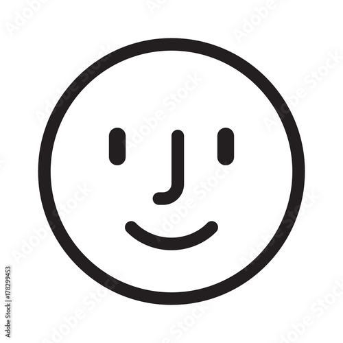 Rounded facial recognition identification scan line art vector icon for apps and websites
