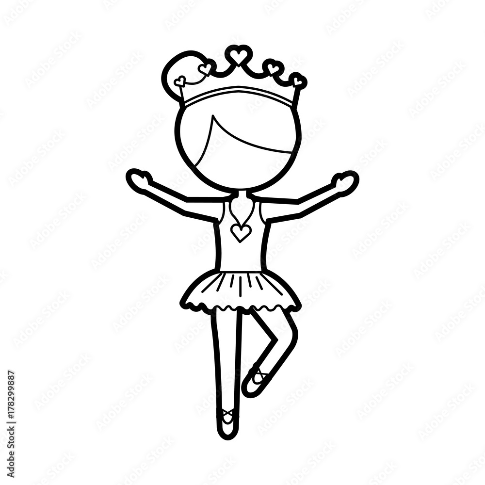 the little girl danced ballet with tutu dress and crown the little girl danced ballet with tutu dress and crown