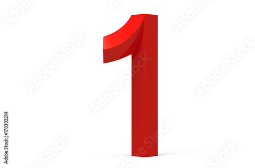 Free Download 3D render red beveled number 1 - GFXLoad