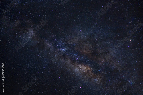 The Center of Milky way galaxy with stars and space dust in the universe, Long exposure photograph, with grain. © sripfoto