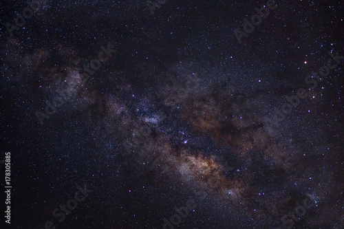 The Center of Milky way galaxy with stars and space dust in the universe, Long exposure photograph, with grain. © sripfoto