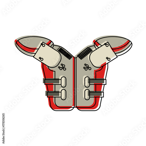 under armour american football related icon image vector illustration design 