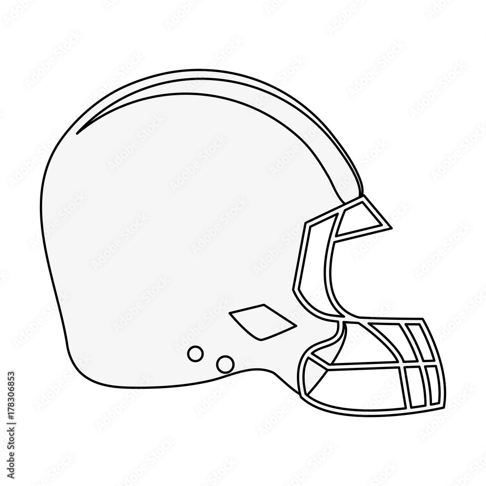helmet american football related icon image vector illustration design black line helmet american football related icon image vector illustration design black line