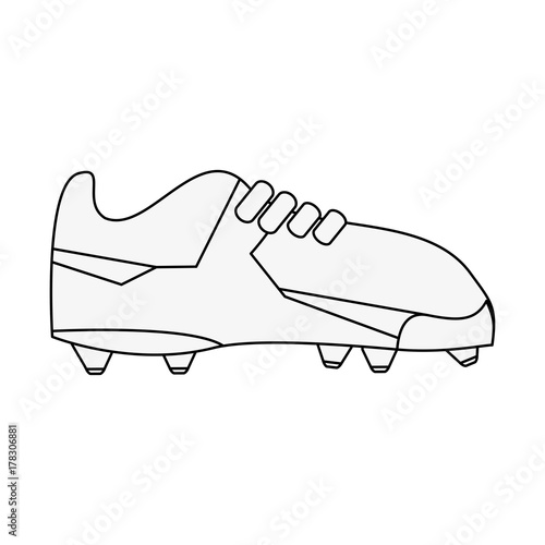 cleats football soccer shoes icon image vector illustration design  black line