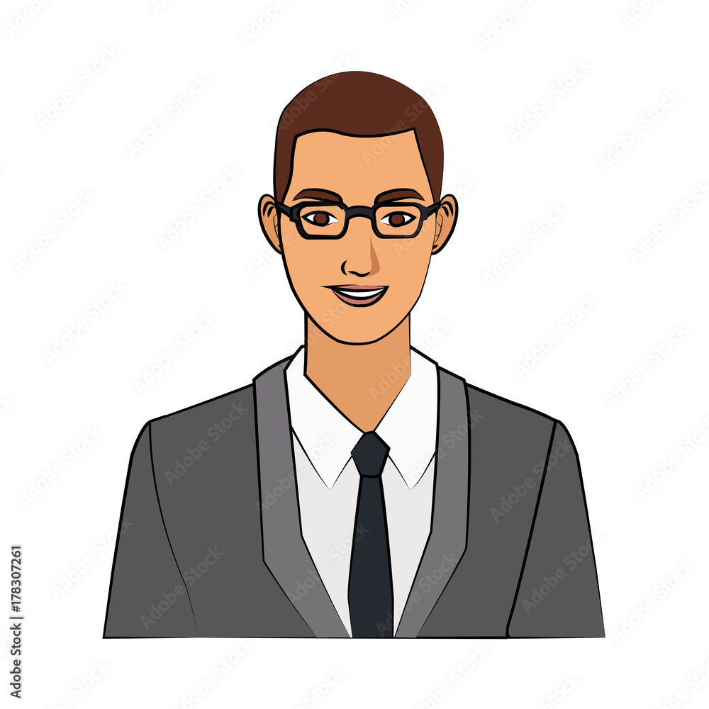businessman handsome portrait icon image vector illustration design 