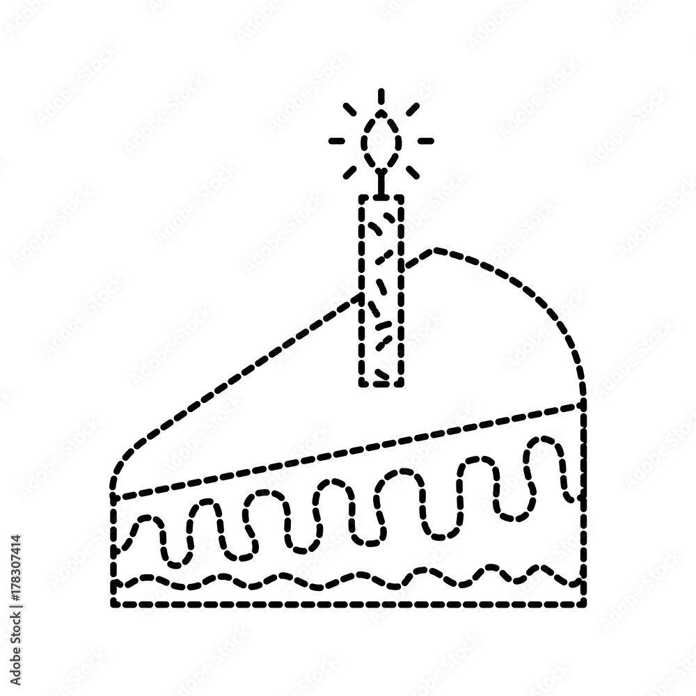 piece of cake with one candle celebrating the birthday piece of cake with one candle celebrating the birthday