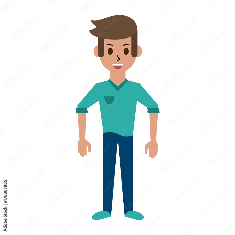 man happy cartoon full body icon image vector illustration design man happy cartoon full body icon image vector illustration design