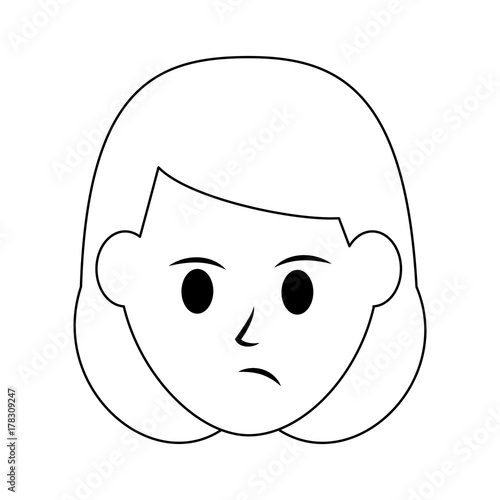 woman disgruntled icon image vector illustration design  black line