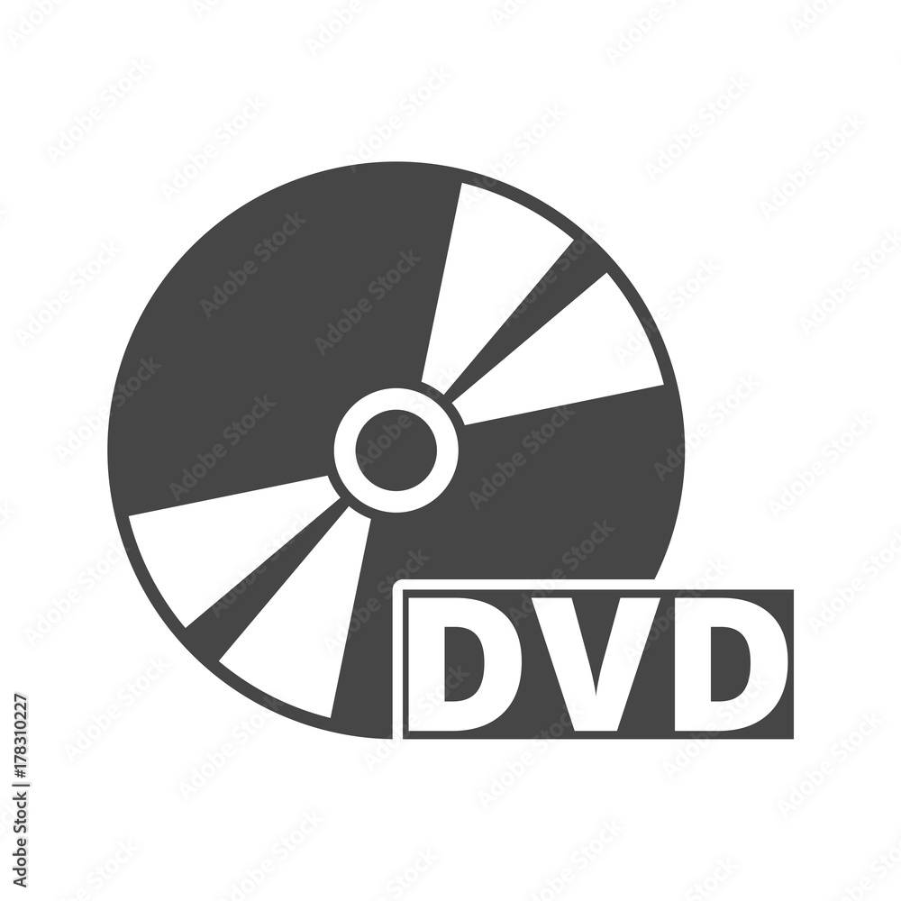 Black dvd icon isolated on white Black dvd icon isolated on white
