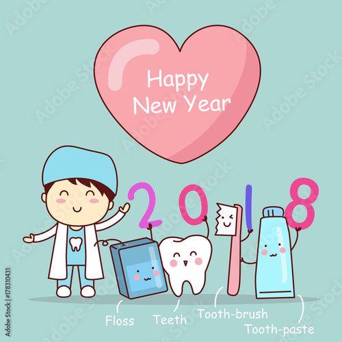 tooth with new year