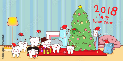 tooth with new year