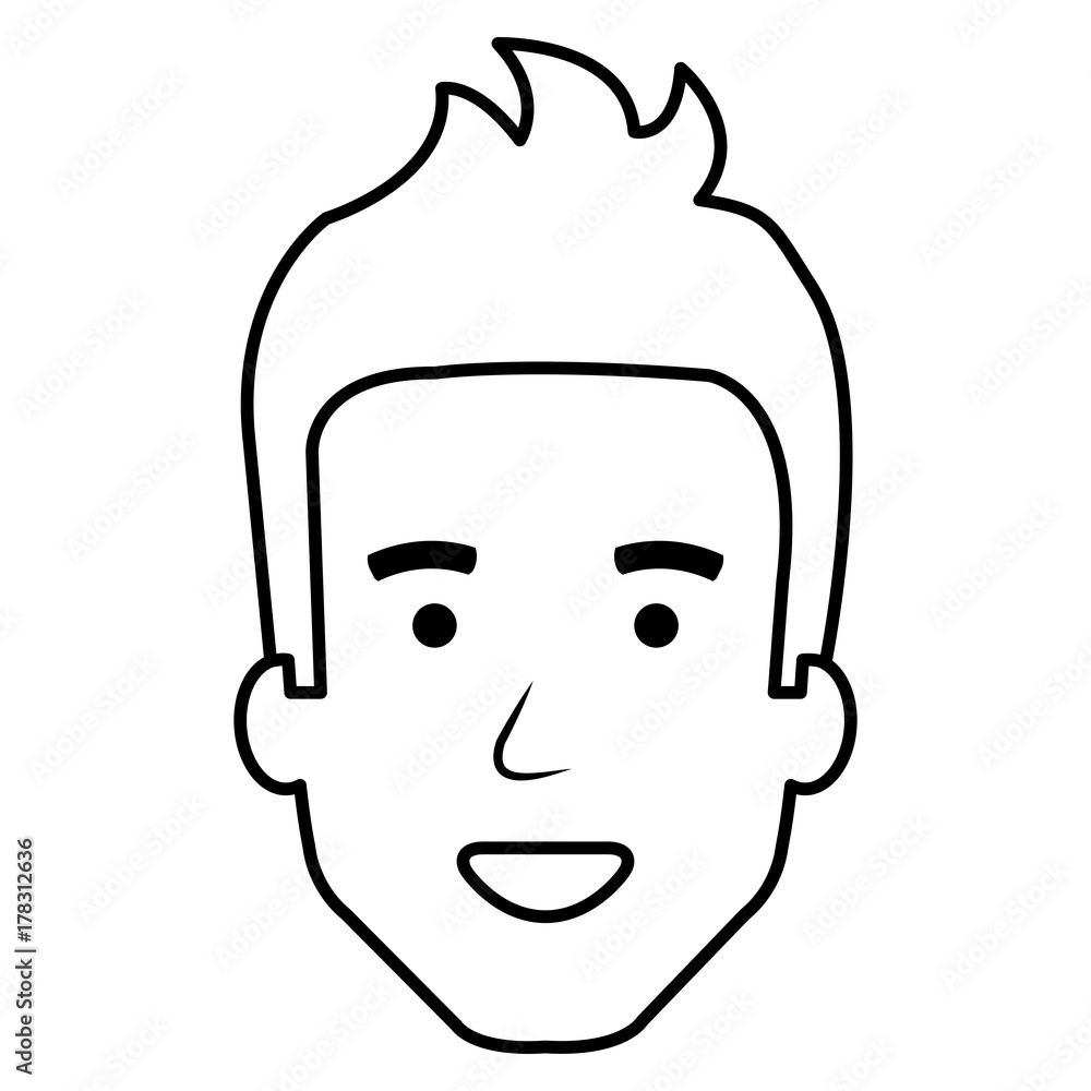 young man head avatar character young man head avatar character