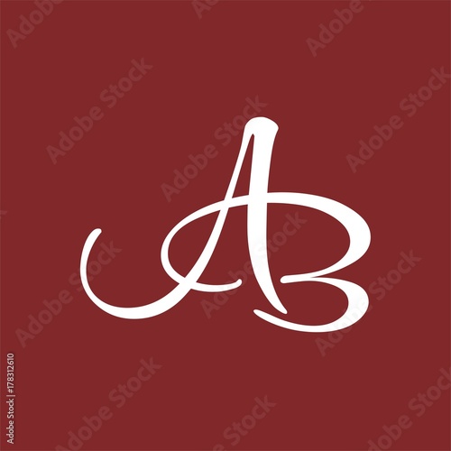 AB logo letter design template vector