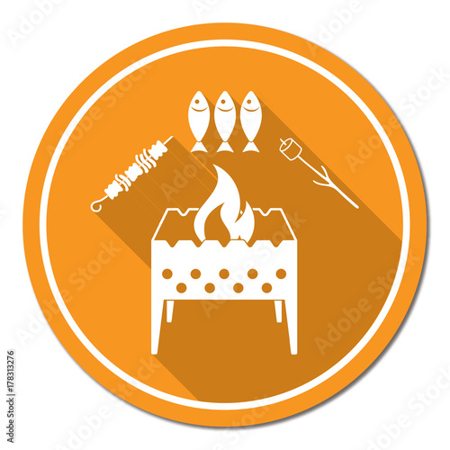Brazier zephyr, kebab and fish icon